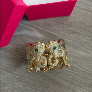 Lilly Pulitzer Gold Elephant Cuff Bracelet